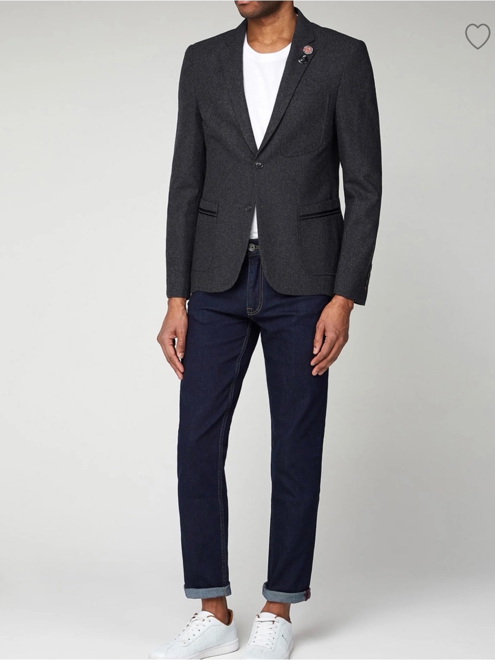 NWT Ben Sherman Charcoal Tipped Flannel Blazer, size 40